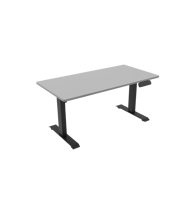 Bureau assis-debout électrique OMNI, bureau debout réglable en hauteur avec roulettes verrouillables, poste de travail mobile pour le bureau