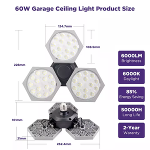 Lámparas LED de Techo Tipo Panal Modernas Banqcn para Garaje, Gimnasio, Salón de Belleza, Sótano, Bar - Product Image 5
