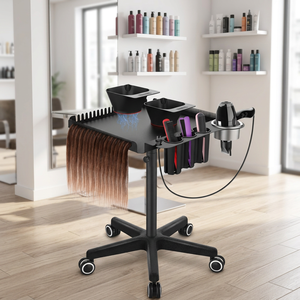 Z Hair Tray Adjustable Mobile Storage Rack <b>Tool</b> Cart Barbershop Hair Salon Salon Cart - Product Image 6