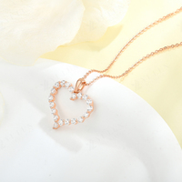 Pendentif en forme de cœur plaqué or rose de haute qualité YILUN, argent sterling 925, diamant CZ, pendentif romantique de luxe pour femmes