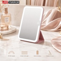 Espejo Cosmético Plegable Portátil de Viaje con Luz LED para Maquillaje, con Índice de Reproducción Cromática de 85 y Atenuación Gradual