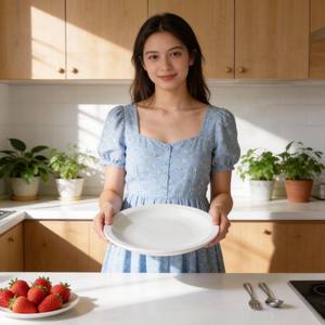 Assiettes en céramique blanches écologiques en gros, origine Guangxi, design classique - Vaisselle en gros à prix abordable - Product Image 4