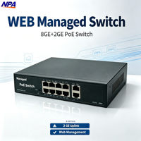 Ethernet Web Managed 8 Port Gigabit PoE 2 Uplink Poe Switches 120W IEEE802.3af/at Network Switch QoS untuk Kamera IP WiFi 3328GE