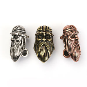 Perles tête <span class=keywords><strong>de</strong></span> <span class=keywords><strong>Viking</strong></span> en Bronze Antique, grande <span class=keywords><strong>barbe</strong></span>, pour Bracelet <span class=keywords><strong>de</strong></span> survie paracorde EDC, 1 pièce - Product Image 2