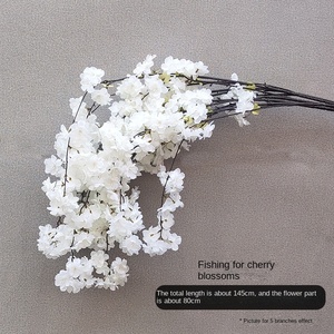 Arco de flor de cerezo y melocotón simulado, decoración de boda de tres puntas de cuatro puntas con flores artificiales falsas cifradas - Product Image 6