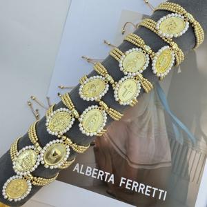 Pulsera de Cuentas de Cobre con Dijes de Letras Doradas de Moda BD-D943, Pulsera con Dijes de Palabras Love Amore Fe <span class=keywords><strong>Dios</strong></span>, Venta al por Mayor - Product Image 4