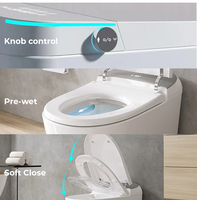 Siège de toilette intelligent avec fonction bidet, WC sans réservoir à commande à distance, buse de lavage pour hygiène féminine, WC intelligent