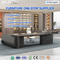 Bureau de direction électrique réglable en L pour PDG, modèle 2026 GOJO, mobilier de bureau de direction, table de chef, bureau assis-debout pour cadre