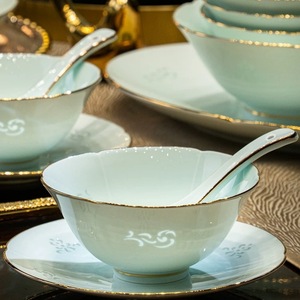 2025 New Jingdezhen Kaolin Linglong Eco-friendly Scenic Tableware Suit Chinese High-grade Underglaze Color Bowl for Housewarming - Product Image 3