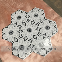 Petites mosaïques en marbre, motif floral en puzzle, pour la décoration de la maison et des hôtels