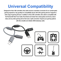 Câble USB détachable noir ou gris foncé avec conducteur en cuivre pur, dongle de remplacement de 10 pouces pour contrôleurs filaires 360
