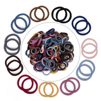 Leeons Vente en gros 100 pièces Élastiques à cheveux en nylon sans couture, solides et élastiques, 18 couleurs, Chouchous, Attaches-queue de cheval pour femmes et filles, Personnalisables