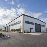 Bâtiment en acier préfabriqué, structure en acier préfabriquée, entrepôt à grande portée, atelier métallique à toit en pente