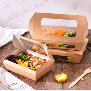 Boîte d'emballage alimentaire en PP Boîtes en carton biodégradables de qualité alimentaire Boîtes artisanales Fenêtre transparente en plastique pour livraison de nourriture à emporter - Product Image 6