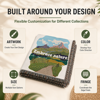 Mantas Tejidas Personalizadas DaiRui al por Mayor, Mantas de Jacquard con Diseño Gráfico Personalizado y Flecos para el Hogar