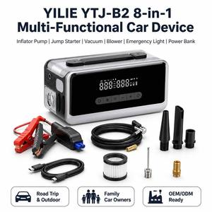 Démarreur de voiture portable 8-en-1 avec pompe à air 150 PSI, aspirateur, souffleur 6000 Pa, lumière LED, batterie externe 8000 mAh, outil d'urgence - Product Image 1