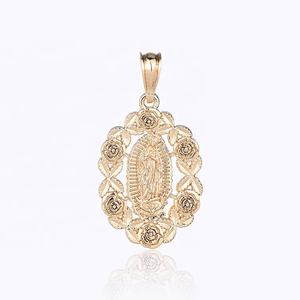 Vendita Diretta dalla Fabbrica, Raffinato Ciondolo <span class=keywords><strong>Madonna</strong></span> Rosa in Oro - Product Image 1