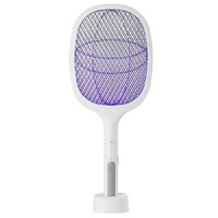 Raquette électrique anti-moustiques et piège domestique rechargeable par USB, tue-moustiques automatique deux-en-un avec détection intelligente et conception non toxique