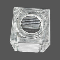 Lampe de jardin avec abat-jour carré en verre transparent rayé, accessoire d'éclairage en verre soufflé à la machine, verre cristallin, indice de protection IP20
