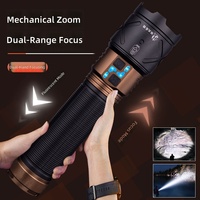 Lampe torche LED laser puissante d'extérieur, rechargeable, étanche, zoomable, pour camping et situations d'urgence, vente en gros
