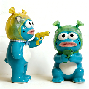 Figurines en résine personnalisables avec photos, ensemble de grenouilles bandits farceuses, petites statues - Product Image 2