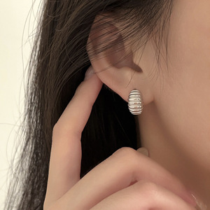 Yinruitai S925 Sterling <b>Silver</b> Hoop Earrings Women's Minimalist Geometric <b>Studs</b> For Everyday Wear - Product Image 1