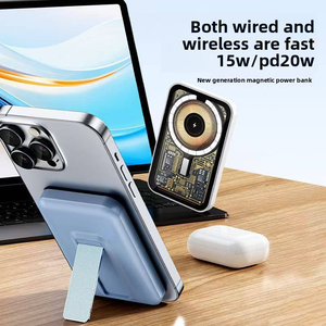 Support magnétique compact sans fil transparent 15W, alimentation mobile 10000mAh, charge rapide, chargeur de batterie portable pour téléphone - Product Image 2