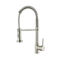 Robinet de cuisine à ressort en acier inoxydable de style classique à 2 modes mitigeur monté sur le pont robinets de cuisine à eau chaude et froide