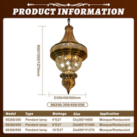 Lustre LED sur mesure de style islamique pour mosquée, idéal pour restaurant marocain et salle à manger