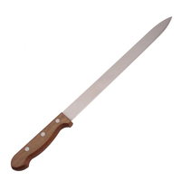 Trancheur couteau manche en bois, couteau en acier inoxydable de 14 pouces avec manche en bois, demi-Tang