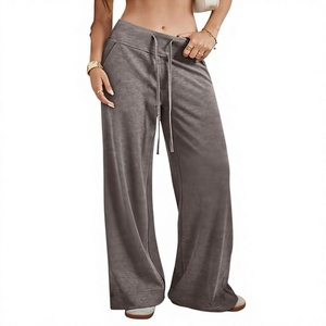 Women's Wide Leg Sweatpants Baggy High-Waisted Drawstring Street Fashion <b>Comfy</b> Joggers with Pockets OEM Custom logo Wholesale - Product Image 5