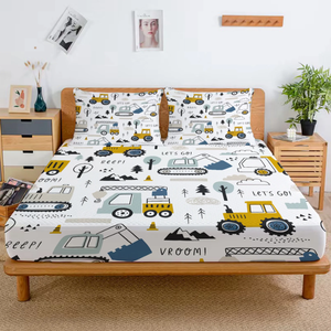 Juego de Sábanas Ajustadas con Estampado de Dibujos Animados para Niños, Juego de Sábanas Ajustadas con Fundas de Almohada, Tamaños Individuales, 3 Piezas - Product Image 3