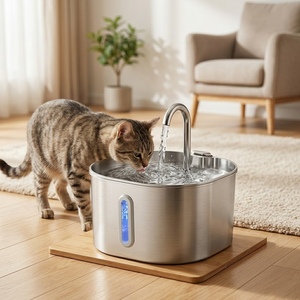 Fuente de Agua Inteligente para Mascotas Meow Knight 2.2L, de Acero Inoxidable 304, con Filtro y Purificación Automáticos, para Perros y Gatos, Venta al Por Mayor - Product Image 1