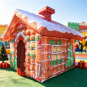 WINSUN <b>Inflatable</b> Gingerbread <b>House</b> Christmas Decoration Oxford Fabric CE Certified Custom Logo for Outdoor Yard Holiday Display - Product Image 5