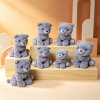 Ours en peluche gris moelleux assis, jouet d'anniversaire, rembourré en coton PP, brodé, diverses tailles, OEM, poupée animal en peluche