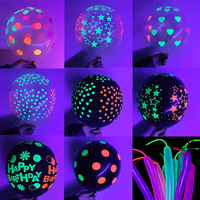 Ballons longs néon lueur ballons fluorescents réactifs UV ballons magiques 80s 90s anniversaire lumière noire décorations de fête