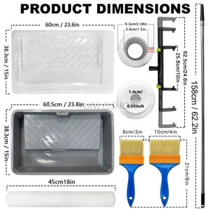 Ensemble de rouleaux à <span class=keywords><strong>peinture</strong></span> de 18 pouces, 11 pièces, avec perche télescopique de 5,2 pieds, <span class=keywords><strong>bac</strong></span> et pinceau pour la <span class=keywords><strong>peinture</strong></span> de grandes surfaces en hauteur - Product Image 2