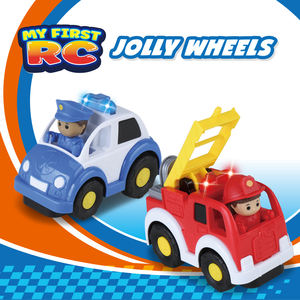 Il Mio Primo Set di Veicoli RC Jolly Wheels 2.4G per Servizi Urbani: Auto della Polizia e Camion dei Pompieri con Luci e Suoni per Neonati e Bambini - Product Image 2