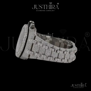 High on Demand Durable Moissanite Diamond Quartz <b>Watch</b> Men <b>Waterproof</b> Stainless Steel Casual Wristwatch Available For Sale - Product Image 2