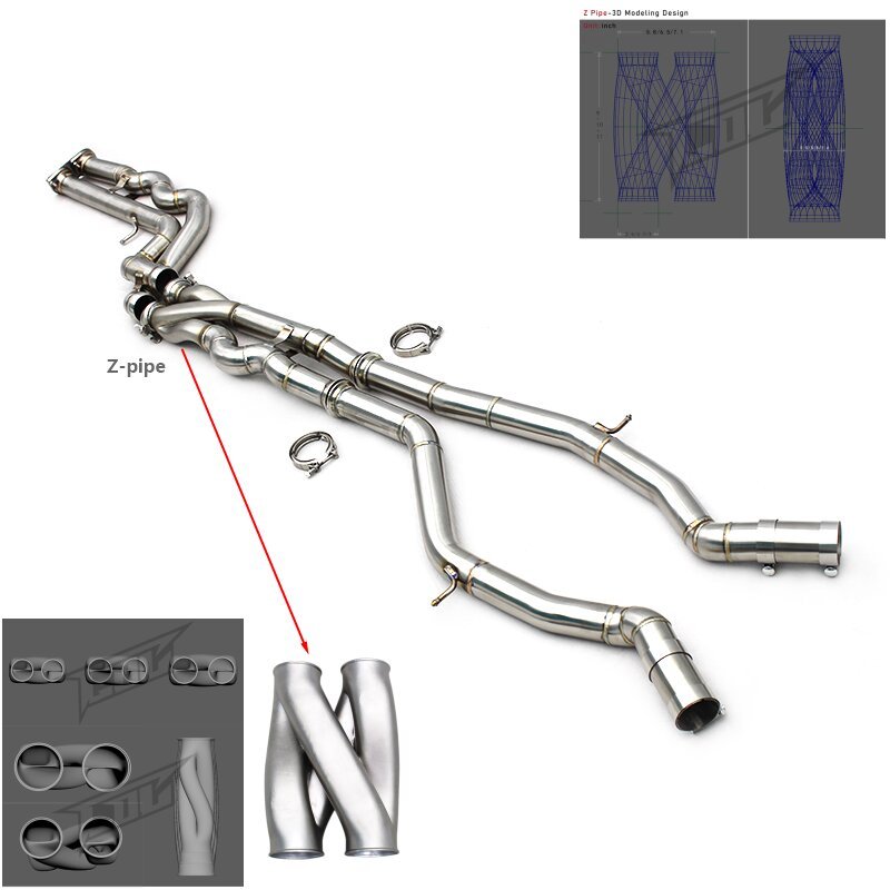 Racing 2.5inch Exhaust Z-Pipe Equal Length Exhaust MidPipe for BMW