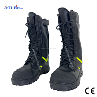 Bottes en cuir pour pompiers EN15090, embout en acier, résistantes aux flammes, imperméables, chaussures de sécurité industrielles, équipement de pompier