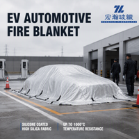 Couverture anti-feu pour véhicules électriques en tissu de fibre de verre enduit de silicone, extra-large 6*8m (19.8*26 pieds), certifiée CE