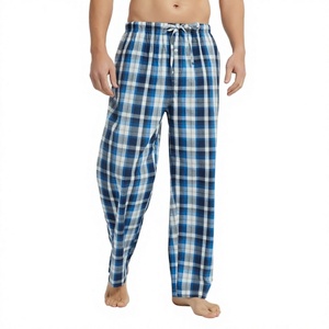 Pantalon de pyjama en coton 100% de haute qualité, personnalisé, en gros, OEM, doux, léger, avec poches, pantalon de pyjama à carreaux pour hommes - Product Image 2