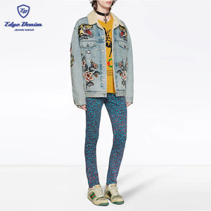 Oem <span class=keywords><strong>en</strong></span> gros bleu broderie <span class=keywords><strong>jean</strong></span> <span class=keywords><strong>veste</strong></span> sherpa à l'intérieur <span class=keywords><strong>en</strong></span> <span class=keywords><strong>jean</strong></span> <span class=keywords><strong>oversize</strong></span> <span class=keywords><strong>veste</strong></span> avec patchs - Product Image 3