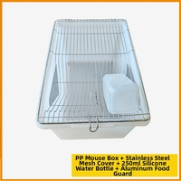 Cage professionnelle pour hamsters vivants, avec dessus en maille d'acier inoxydable, base en plastique PP épaissie, fermeture à bouton-pression, forme rectangulaire