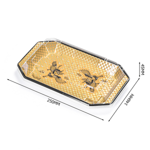 แพ็คเกจ Sunzza ทองความผิดปกติความหนาวัสดุ PET ป้องกันฝาปิดอาหารฝรั่งภาชนะซูชิป้องกันการลื่นไถลกล่องซูชิพลาสติกทิ้ง - Product Image 2