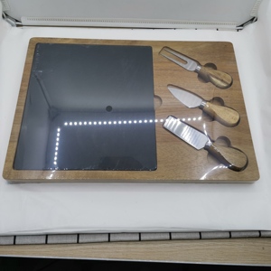 <span class=keywords><strong>Juego</strong></span> <span class=keywords><strong>de</strong></span> tablero <span class=keywords><strong>de</strong></span> queso <span class=keywords><strong>de</strong></span> Acacia Rectangular, con pizarra, diseño hecho a mano y <span class=keywords><strong>cubiertos</strong></span> <span class=keywords><strong>de</strong></span> acero inoxidable - Product Image 4