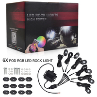 4 dosettes LED sans fil à dents bleues rvb Rock Lights chasse multicolore tout-terrain camion ATV SUV rzr polaris LED lumière pour Mode musique