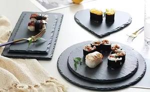 Tovaglietta Quadrata in Ardesia Nera Naturale e Salutare per Ristorante Nordico, Ideale per Bistecca e Cucina Occidentale - Novità 2024 - Product Image 3