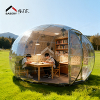 Dôme de tente igloo de luxe 3m x 3m |   Conception géodésique transparente comme du cristal |   Polycarbonate imperméable quatre saisons pour hôtels et glamping